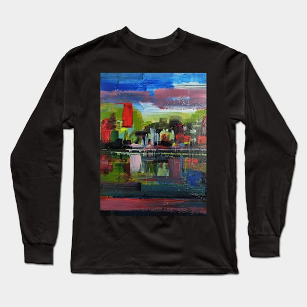 Abstract  Landscape River Lake 289 Long Sleeve T-Shirt by artsale